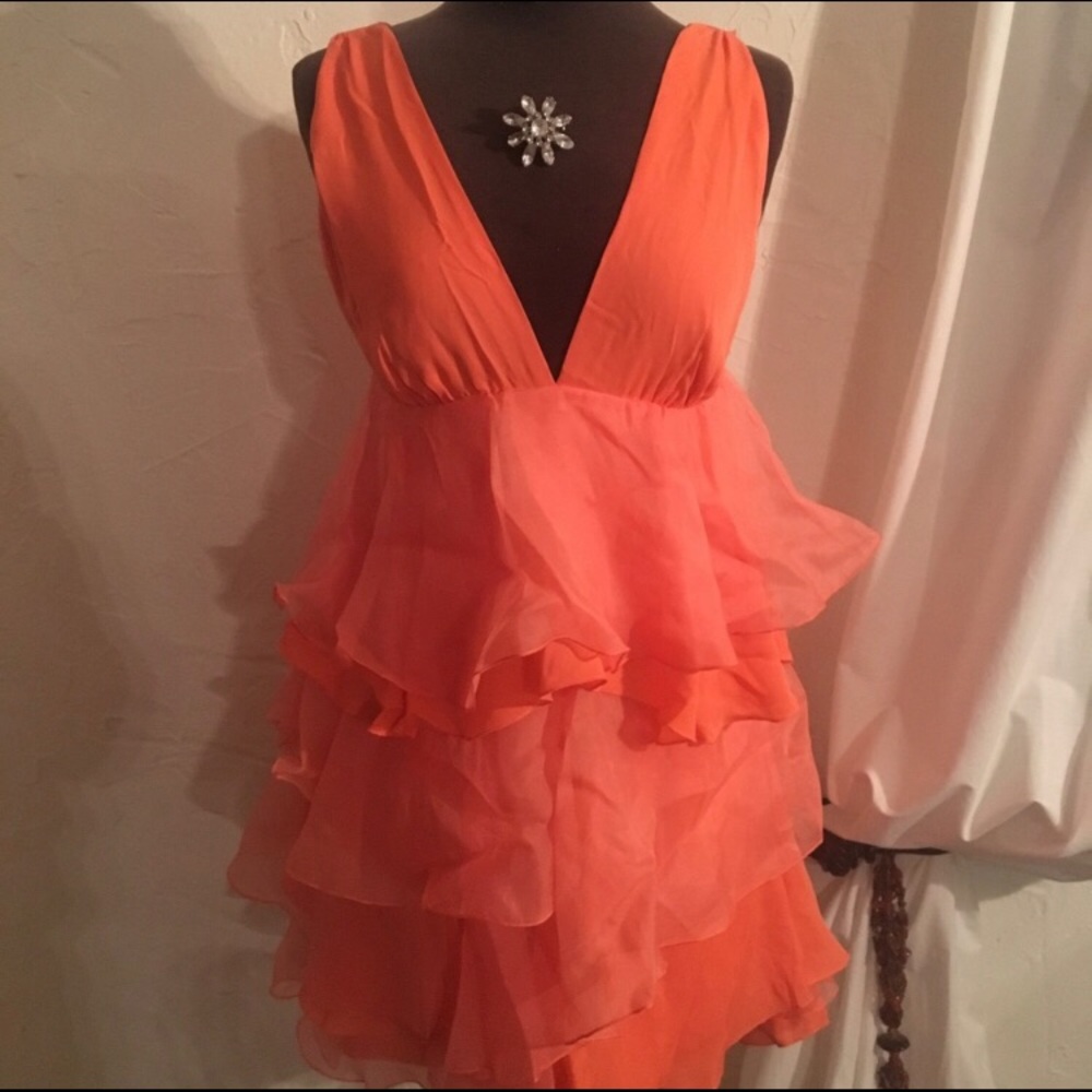 Alice + Olivia Peach Silk Dress